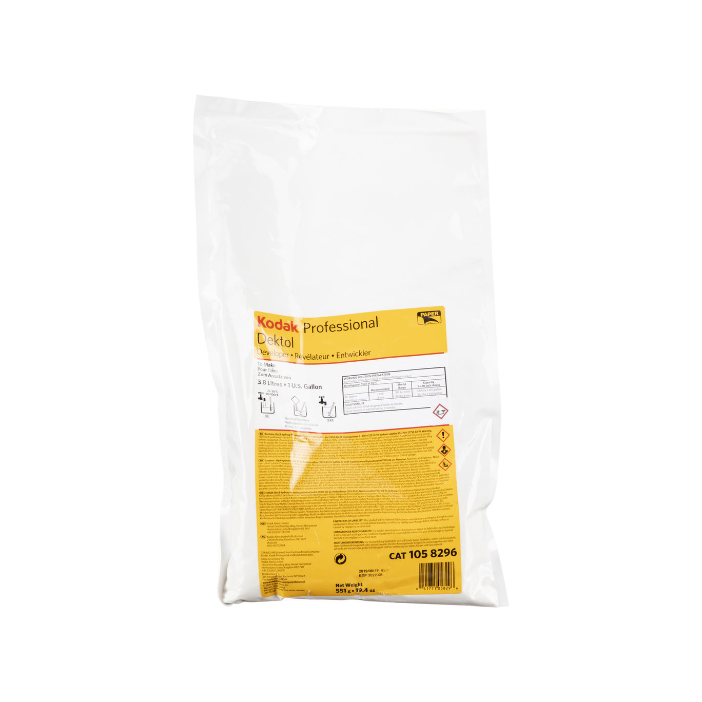 Kodak Professional DEKTOL Paper Developer (To Make 1 gal, 2019 Version)