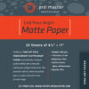 ProMaster Fine Art Cold Press Bright Matte Paper 8.5"x11" - 20 Sheets
