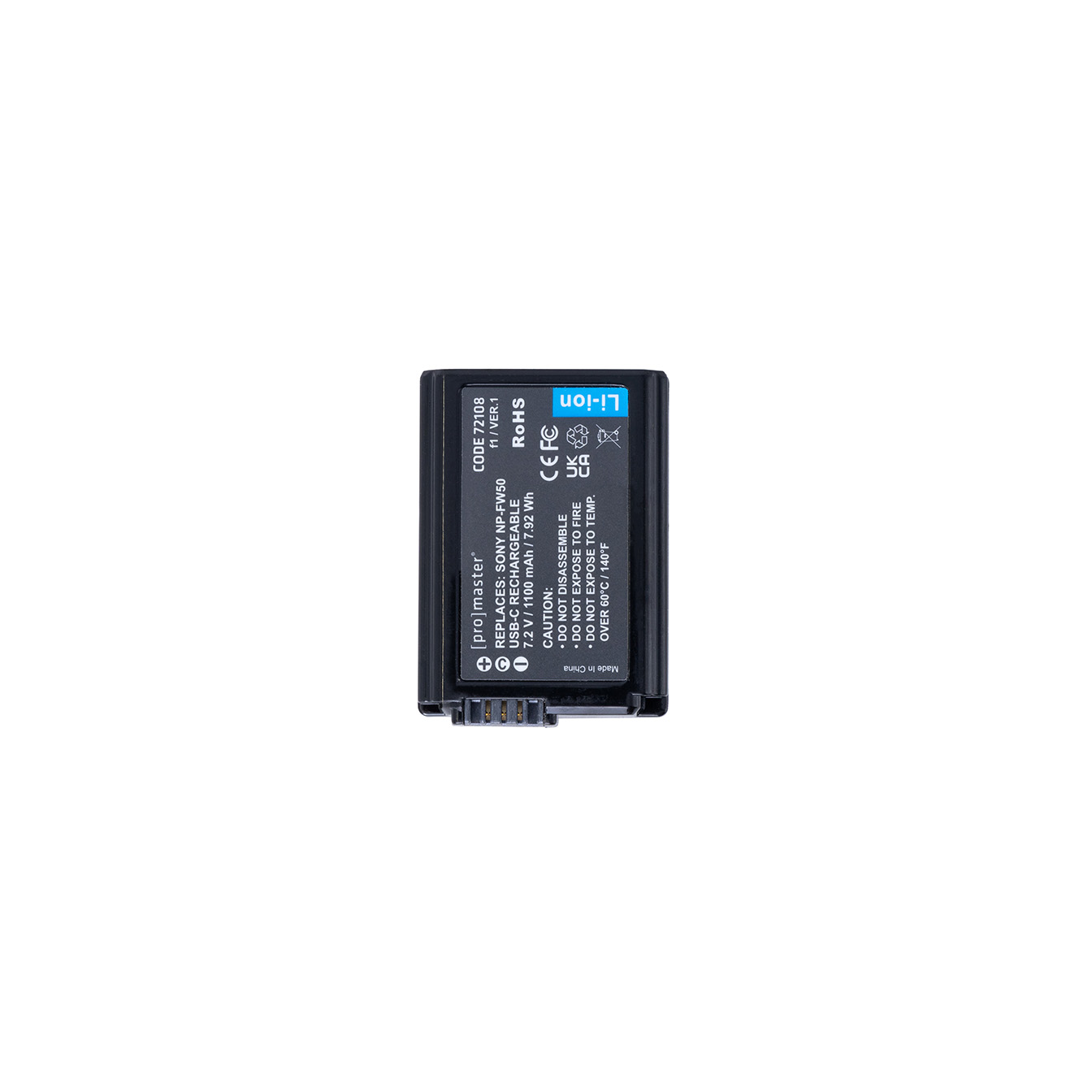 ProMaster USB-C NP-FW50 Sony Lithium Ion 7.2V 1100mAh Battery - Image 3