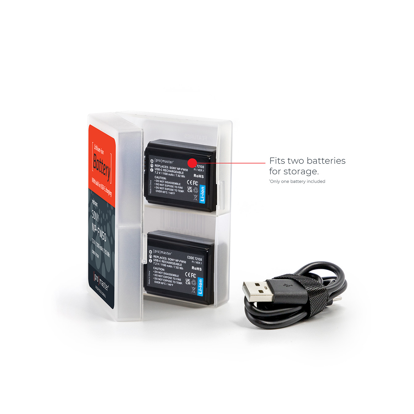 ProMaster USB-C NP-FW50 Sony Lithium Ion 7.2V 1100mAh Battery - Image 7