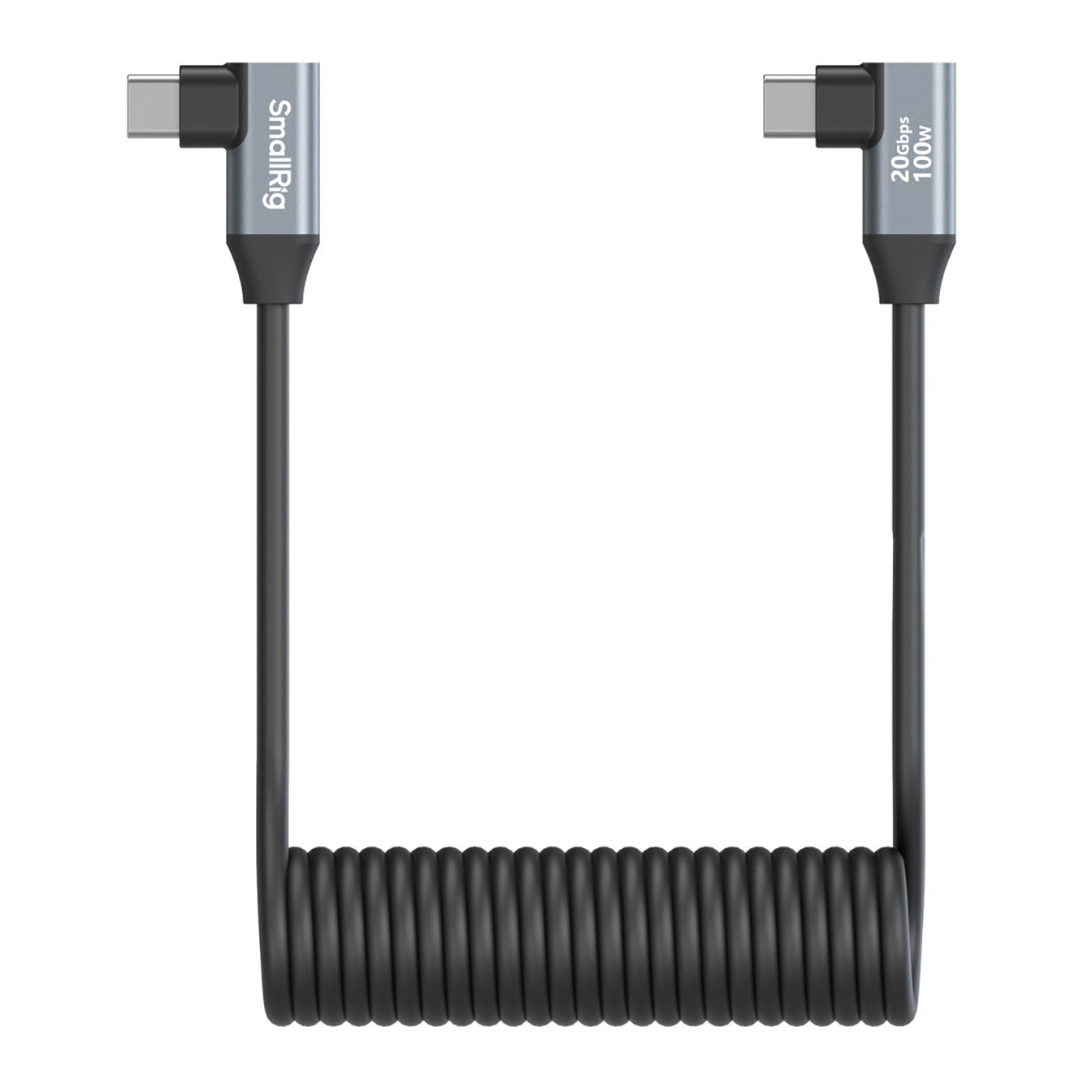 SmallRig Coiled USB-C Angled to USB-C Angled Data Cable (13.8") - Image 2