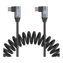 SmallRig Coiled USB-C Angled to USB-C Angled Data Cable (13.8")