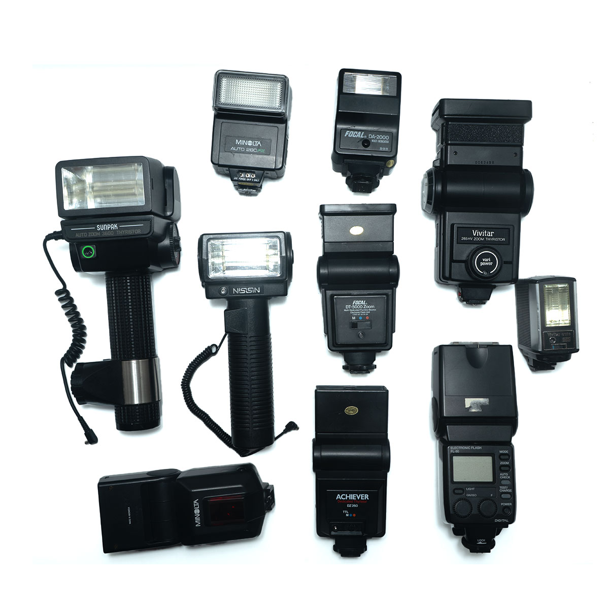Bundle of Film Flashes (Lot of 10, Untested, AS-IS)