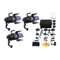 Intellytech Pocket Cannon LED Fresnel 3-Light Kit with Battery Mount Adapter