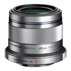 Olympus M.Zuiko Digital 45mm f/1.8 Lens (Silver)