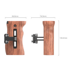 Alternative view of SmallRig Wooden Side Handle with 1/4"-20 Screws