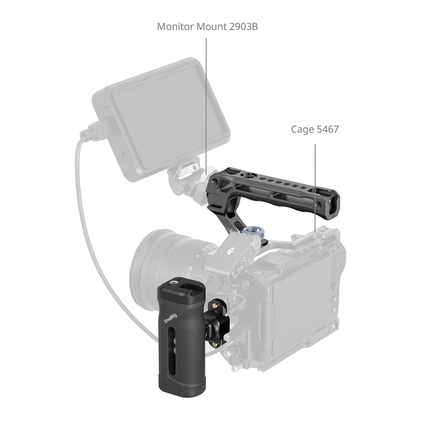 SmallRig Mini NATO Side Handle and 3/8"-16 Top Handle Kit - Image 7