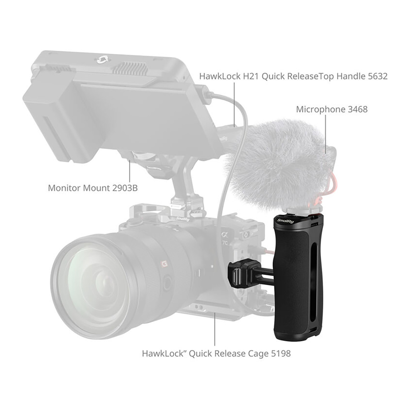 SmallRig HawkLock H21 Side Handle with NATO Clamp - Image 7