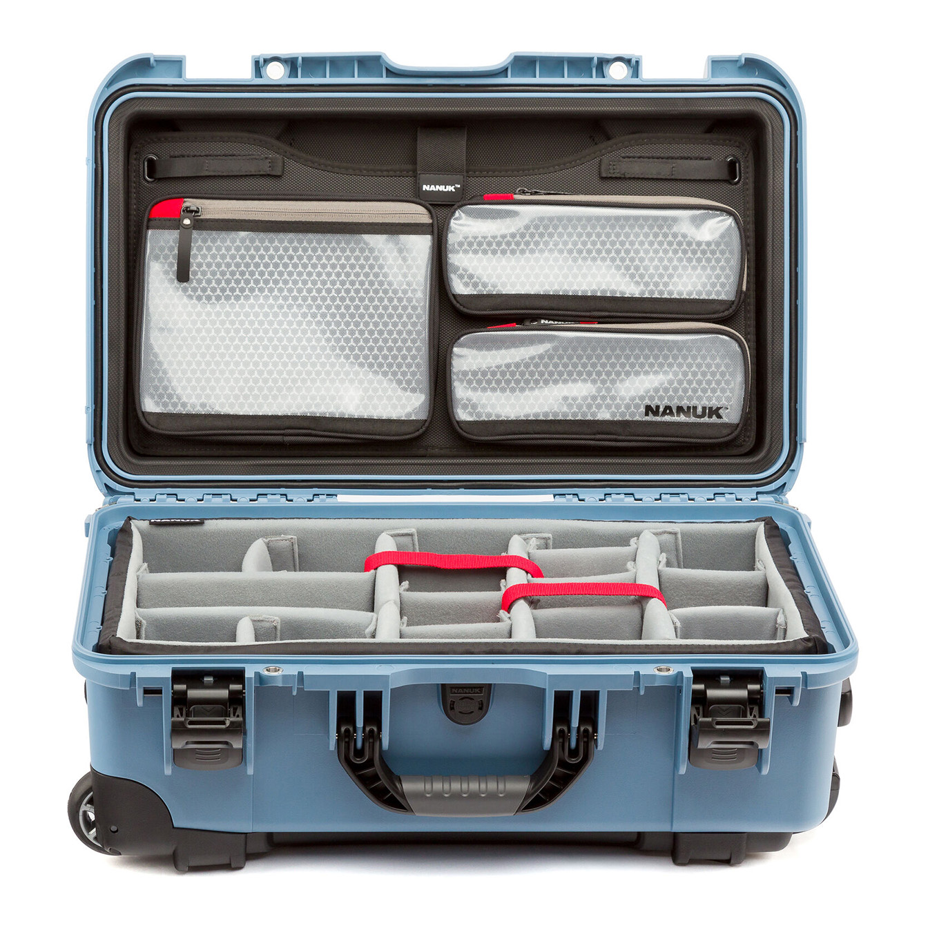 Nanuk 935 Wheeled Waterproof Hard Case + Padded Dividers & Lid Organizer (Blue) - Image 4