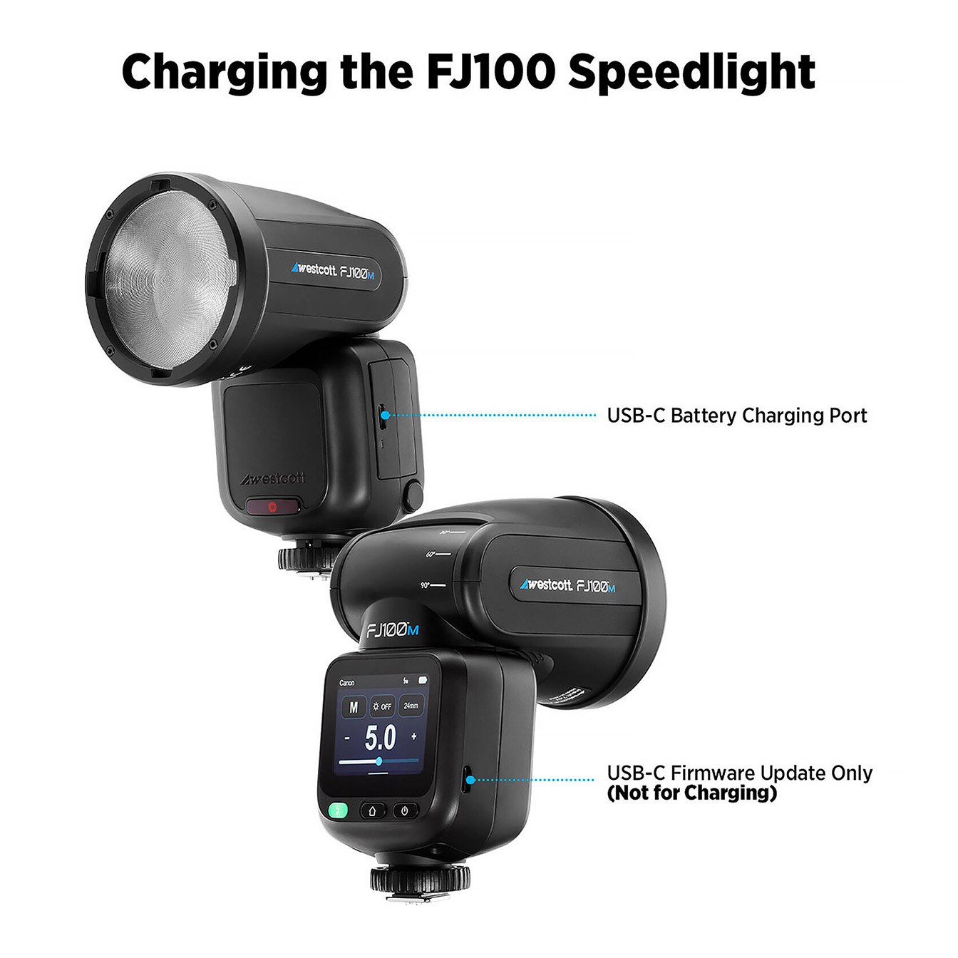Westcott FJ100 M 100Ws Multi-Brand Touchscreen Speedlight - Image 11