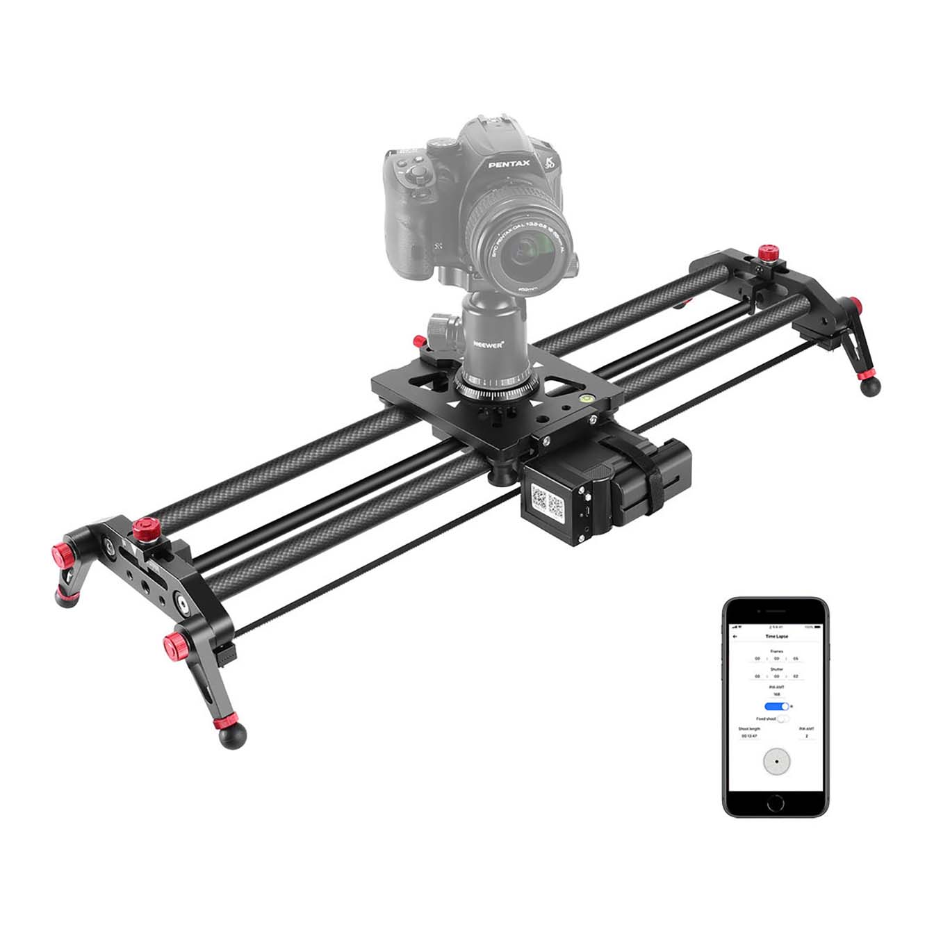 Neewer Carbon Fiber Camera Video Slider with Wireless Control (31")