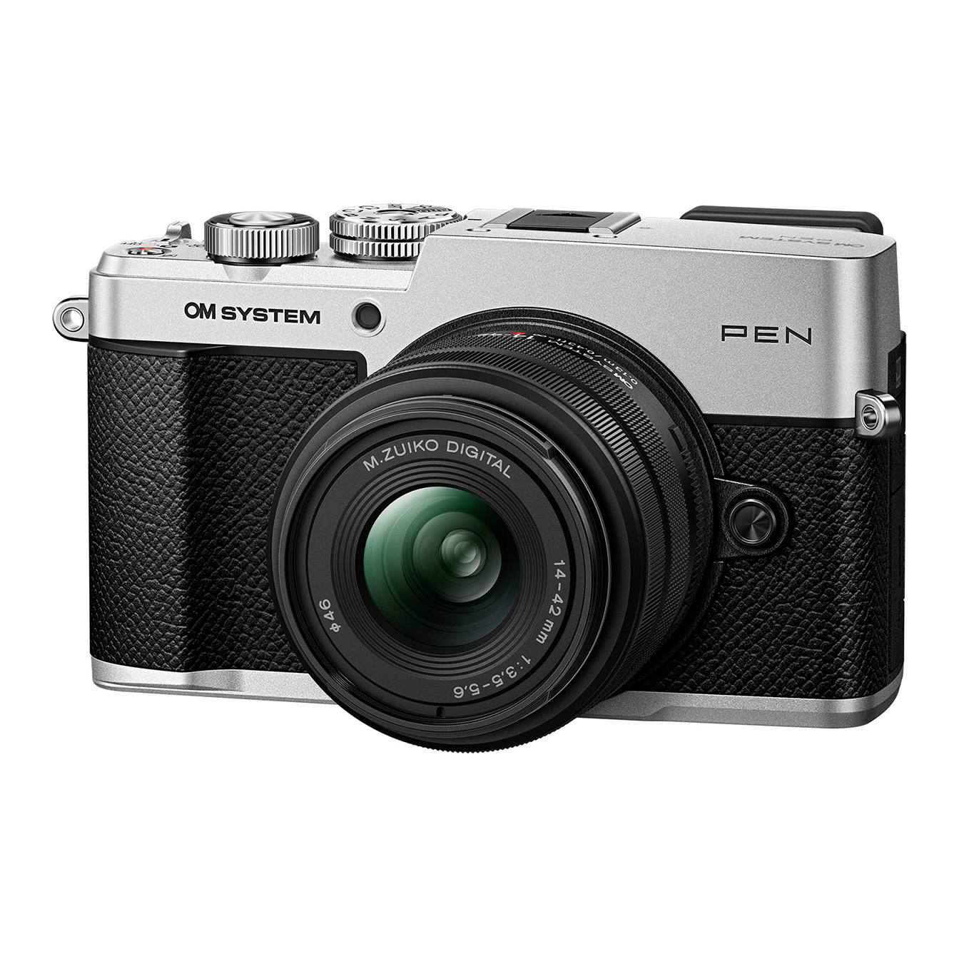 OM SYSTEM PEN Mirrorless Camera with 14-42mm III and 40-150mm R Lenses (Silver) - Image 9