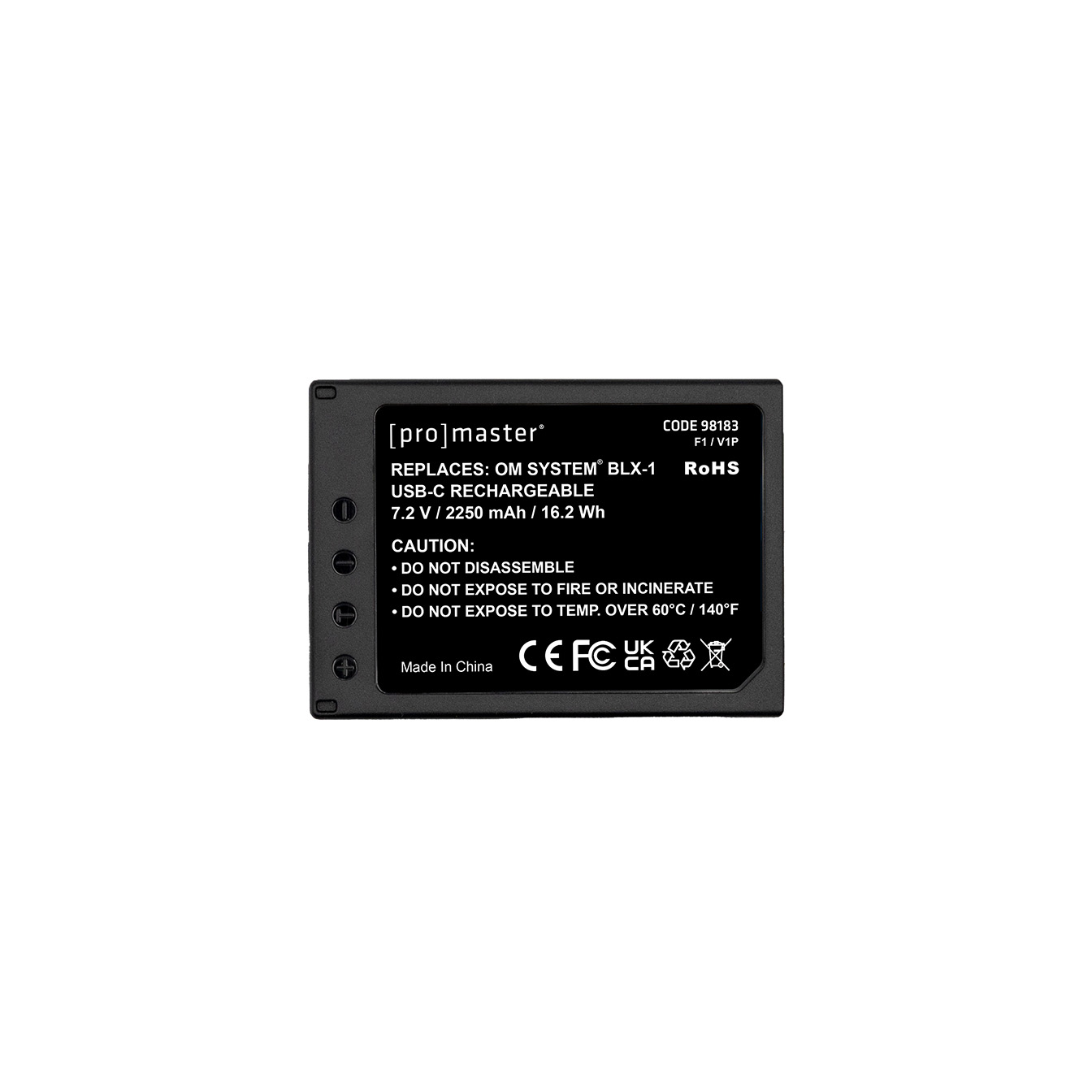 ProMaster USB-C BLX-1 OM System Lithium Ion 7.2V 2250mAh Battery - Image 3