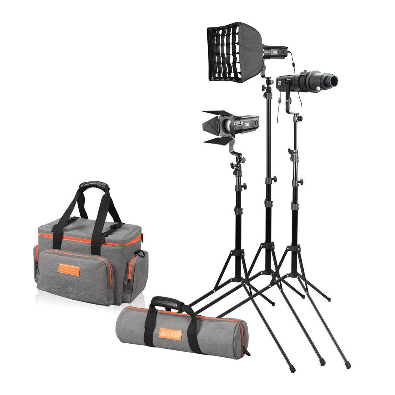 Godox S30-D Focusing LED 3-Light Kit